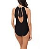 Magicsuit Amelia Solid High Neck Hidden Underwire Bra Open Portrait Back One Piece Swimsuit, Color:Black - Image 4