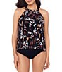 Magicsuit Chrysalis Esme Soft Pleat High Neck Tankini Swim Top & Solid Jersey High Waist Swim Bottom - Image 1