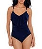 Magicsuit Isabel Solid Ruffle V-Neck Underwire Shaping One Piece Swimsuit - Image 1