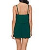 Magicsuit Obi One Kami Printed Adjustable Tie Front V-Neck Pocket One Piece Swim Dress, Color:Racing Green - Image 2