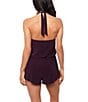 Magicsuit Piper Solid High Crochet Neck Hidden Underwire Bra Romper Swimsuit