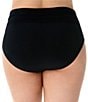 Color:Black - Image 2 - Plus Size Jersey Control Fit Shirred Brief Swim Bottom