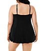 Color:Black - Image 2 - Plus Size Parker Control Fit Convertible Underwire High Neck Swim Dress