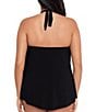 Magicsuit Plus Size Solid Sophie Draped Cowl Neck Underwire Tankini Swim Top & Solid Jersey Brief Shirred Swim Bottom - Image 2