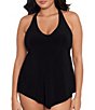 Magicsuit Plus Size Solid Taylor V-Neck Underwire Tankini Swim Top & Solid Jersey Brief Shirred Swim Bottom - Image 3