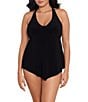 Magicsuit Plus Size Solid Taylor V-Neck Underwire Tankini Swim Top & Solid Jersey Brief Shirred Swim Bottom - Image 1