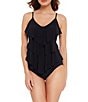 Magicsuit Rita Solid V-Neck Ruffle Tankini Swim Top & Solid Jersey Brief Shirred Swim Bottom - Image 1