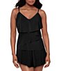 Magicsuit Solid Chloe V-Neck Draped Layered Tankini Swim Top & Solid Jersey Brief Shirred Swim Bottom - Image 1