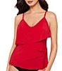 Magicsuit Solid Chloe V-Neck Draped Layered Tankini Swim Top & Solid Jersey Brief Shirred Swim Bottom - Image 4