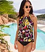 Magicsuit Solid Chloe V-Neck Draped Layered Tankini Swim Top & Solid Jersey Brief Shirred Swim Bottom - Image 6