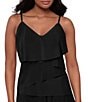Magicsuit Solid Chloe V-Neck Draped Layered Tankini Swim Top - Image 1