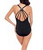Magicsuit Solid Drew Twist Front V-Neck Plunge One Piece Swimsuit - Image 2