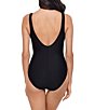 Magicsuit Solid Esti V-Neck Fixed Interlock Waist Belt One Piece Swimsuit - Image 2