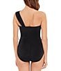Color:Black - Image 2 - Solid Goddess Convertible Shaping One Shoulder One Piece Swimsuit