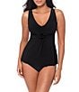 Magicsuit Solid Hadee Front Floral V-Neck Tankini Swim Top & Solid Jersey High Waist Swim Bottom - Image 1