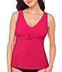 Magicsuit Solid Hadee Front Floral V-Neck Tankini Swim Top - Image 6