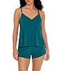 Color:Peacock Blue - Image 1 - Solid Mila Romper Shaping One-Piece Swimsuit