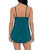 Color:Peacock Blue - Image 2 - Solid Mila Romper Shaping One-Piece Swimsuit