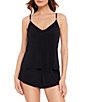 Color:Black - Image 1 - Solid Mila Romper Shaping One-Piece Swimsuit
