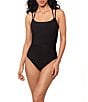 Magicsuit Solid Sigourney Scoop Neck Underwire Strappy Back One Piece Swimsuit, Color:Black - Image 1