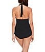 Color:Black - Image 2 - Yvonne Halter Neck Tummy Control Swim Dress