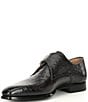 Color:Grey - Image 4 - Men's Crosley Monk Strap Ostrich Stamped Leather Dress Shoes