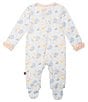 Color:Darby - Image 2 - Baby Girls Newborn-9 Months Long Sleeve Flower Printed Footed Coverall