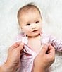Color:Pink - Image 2 - Baby Girls Preemie-9 Months Long Sleeve Doe Skin Footie Coverall