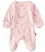 Color:Pink - Image 1 - Baby Girls Preemie-9 Months Long-Sleeve Jolie Giraffe Footie Coverall
