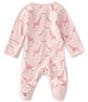 Color:Pink - Image 2 - Baby Girls Preemie-9 Months Long-Sleeve Jolie Giraffe Footie Coverall