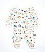 Color:White - Image 1 - Baby Preemie-9 Months Long-Sleeve ABC Love Footie Coverall