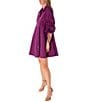 Color:Orchid - Image 2 - 3/4 Cinched Sleeve Collared Neck Dress