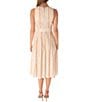 Color:Ivory/Rust - Image 2 - Embroidered Sleeveless Square Neck Belted Midi Dress