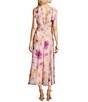 Color:Peony Multi - Image 2 - Floral Print Sleeveless Bow Strap V-Neck Maxi Dress