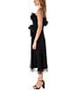 Color:Black - Image 3 - Sleeveless Ruffle Square Neck Tie Waist Midi Dress