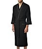 Color:Black - Image 1 - Big & Tall Long Sleeve Kimono Style Waffle Knit Robe