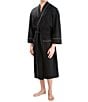 Color:Black - Image 3 - Big & Tall Long Sleeve Kimono Style Waffle Knit Robe