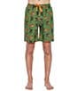 Color:Sage - Image 1 - Big Cat Printed Woven 8#double; Inseam Lounge Shorts