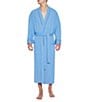 Color:Light Blue - Image 1 - Long Sleeve Kimono Style Waffle Knit Robe