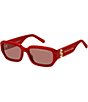 Color:Red - Image 1 - Marc614S Rectangle Sunglasses