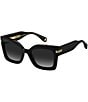 Color:Black - Image 1 - Women's 1073S Square Cat Eye Sunglasses