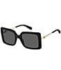 Color:Black - Image 1 - Women's 54mm Square Sunglasses