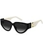 Color:Black White - Image 1 - Women's 645S Oval Sunglasses