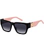 Marc Jacobs Women's 646/S 57mm Rectangle Sunglasses, Color:Black Pink - Image 1