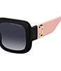 Marc Jacobs Women's 647/S 53mm Rectangle Sunglasses, Color:Black/Pink - Image 3