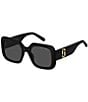 Color:Black - Image 1 - Women's 647S Square Oversize Sunglasses