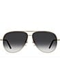 Marc Jacobs Women's 765/S 61mm Aviator Sunglasses, Color:Gold Black - Image 2