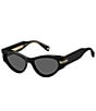 Color:Black - Image 1 - Women's Icon 53mm Cat Eye Sunglasses