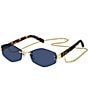 Marc Jacobs Women's Marc496/S Air 57mm Geometric Sunglasses, Color:Gold Blue - Image 1