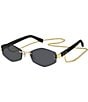 Marc Jacobs Women's Marc496/S Air 57mm Geometric Sunglasses, Color:Gold Black - Image 1